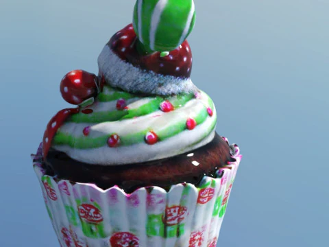 Cupcake xmas 3D Model