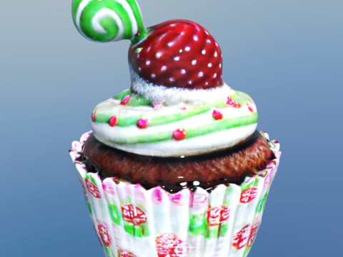 Cupcake xmas 3D Model
