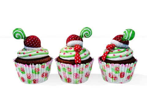 Cupcake xmas 3D Model