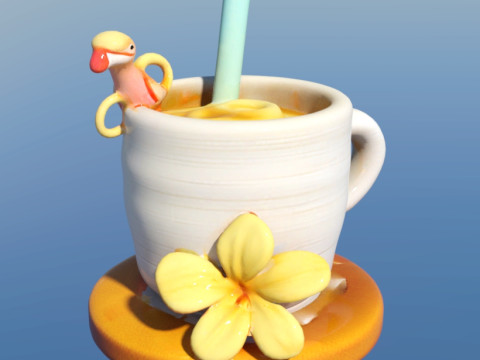 Mug tropical drink 3D Model