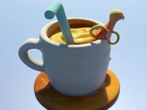 Mug tropical drink 3D Model
