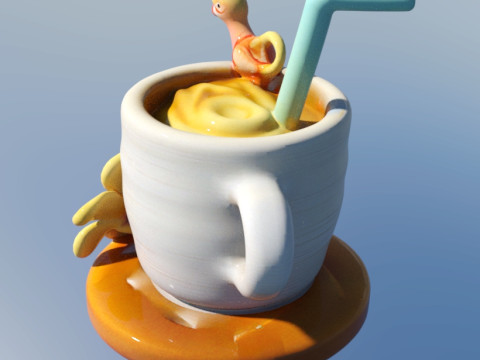 Mug tropical drink Modello 3D