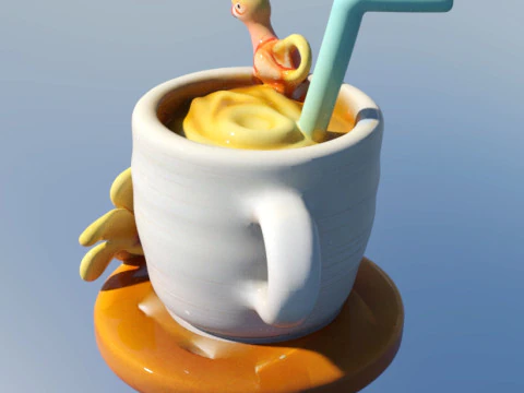 Mug tropical drink 3D Model