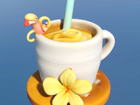 Mug tropical drink 3D Model