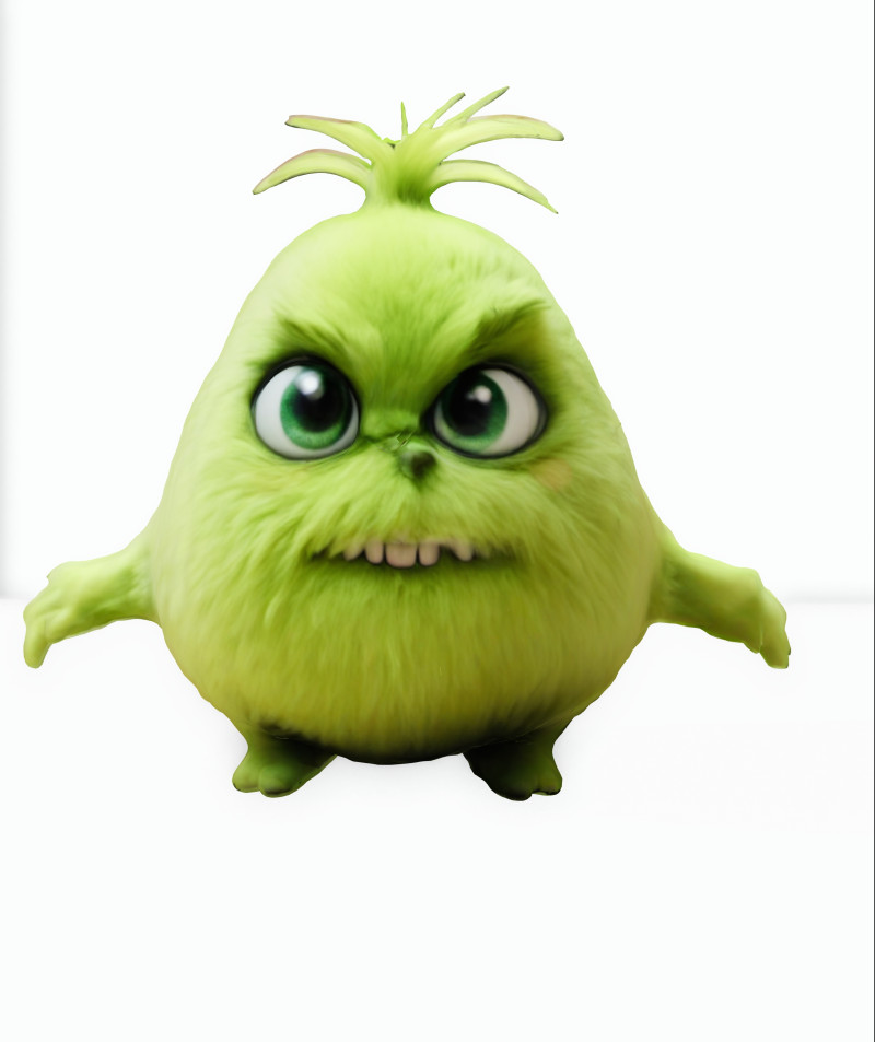 Fluffy Grinch Model 3D .c4d .max .obj .3ds .fbx .stl .blend 