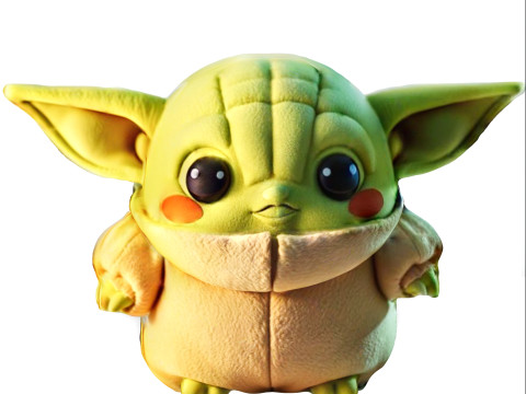 Plush Baby Yoda 3D Model