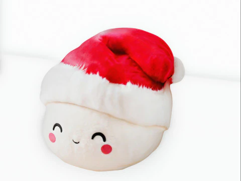 Kawaii plush Santa 3D Model