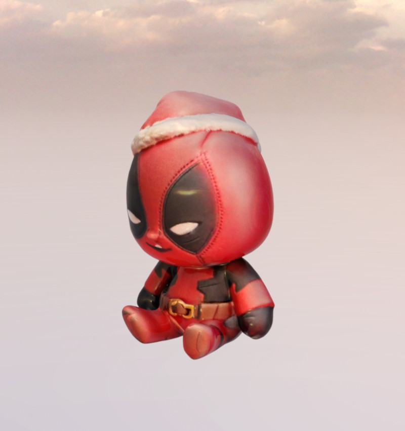 Chibi deadpool festive 3D Model .c4d .max .obj .3ds .fbx .stl .blend 