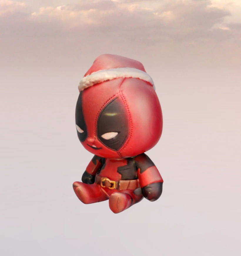 Chibi deadpool festive 3D Model .c4d .max .obj .3ds .fbx .stl .blend 