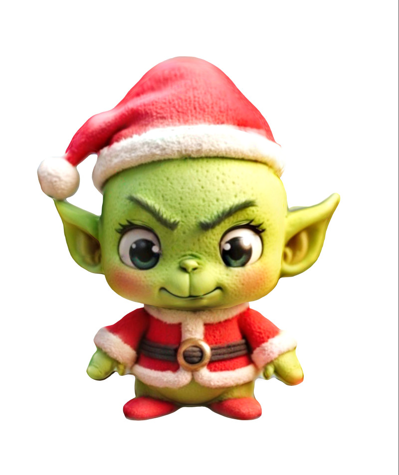 Grinchbaby chibi toy 3D Model .c4d .max .obj .3ds .fbx .stl .blend 