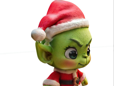 Grinchbaby chibi toy 3D Model