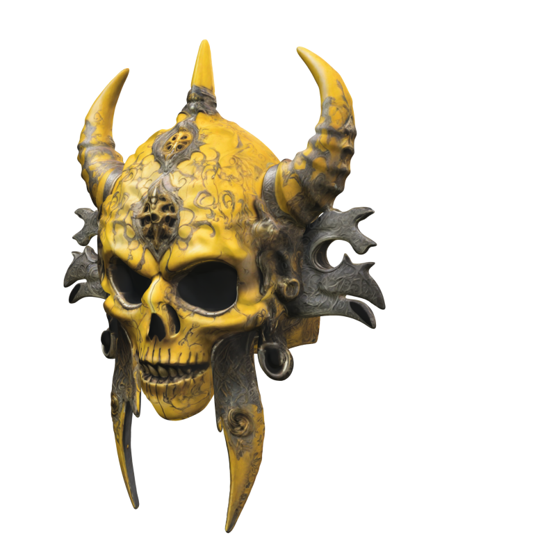 Demonic Horned Skull Mask 3D Model .c4d .max .obj .3ds .fbx .stl .blend