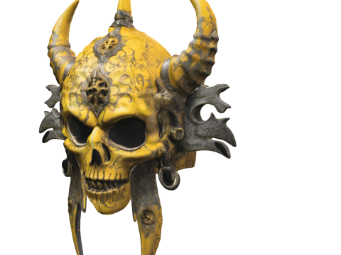 Demonic Horned Skull Mask 3D Model
