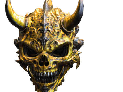 Demonic Horned Skull 3Dモデル