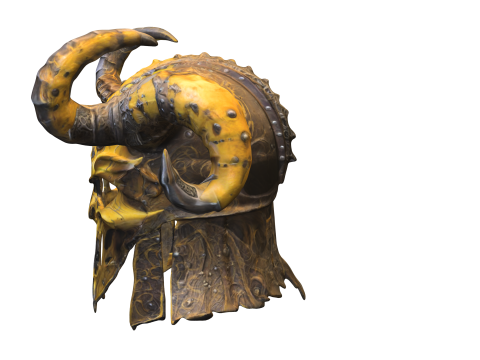 Demonic Skull Helmet with Massive Horns 3Dモデル