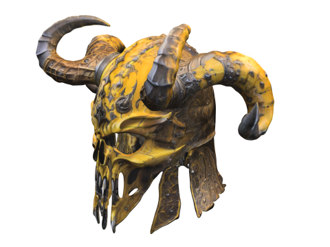 Demonic Skull Helmet with Massive Horns 3Dモデル