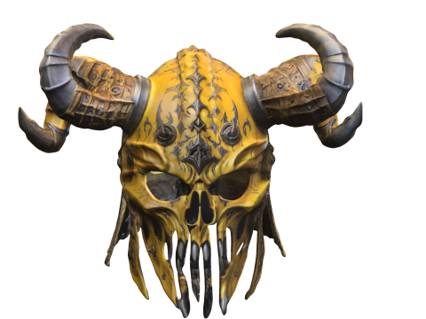 Demonic Skull Helmet with Massive Horns 3Dモデル