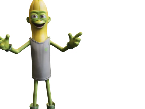 Personnage de dessin anim&eacute; banane Modèle 3D