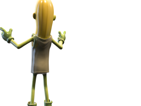Cartoon Banana Character 3Dモデル