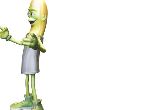 Cartoon Banana Character 3Dモデル