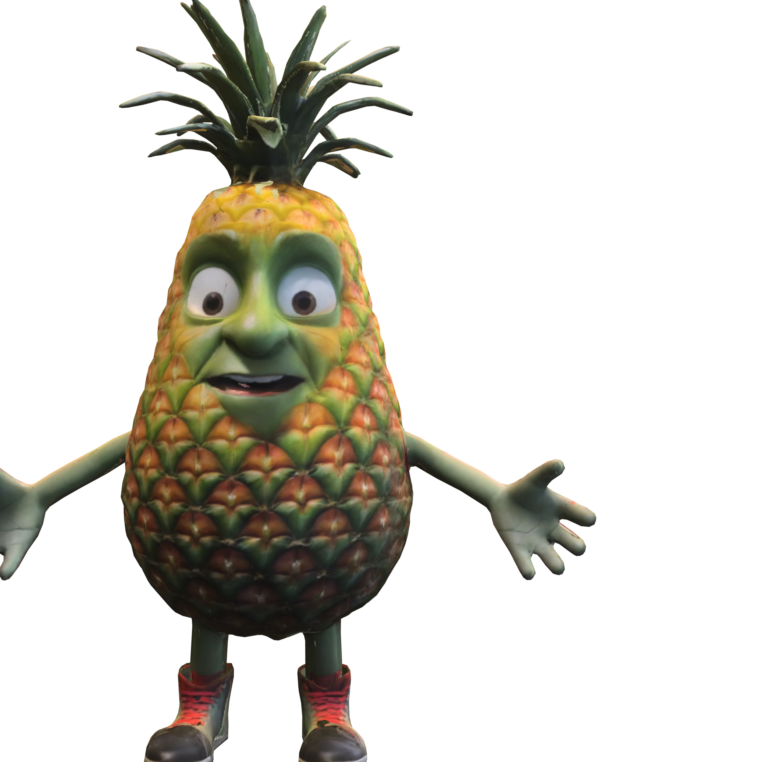 Cartoon Pineapple 3D Model .c4d .max .obj .3ds .fbx .stl .blend