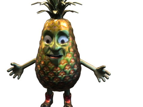 Cartoon Pineapple 3D Model