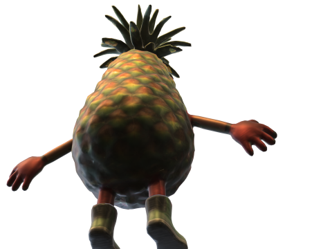Cartoon Pineapple 3D Model