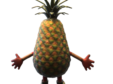 Cartoon Pineapple 3D Model