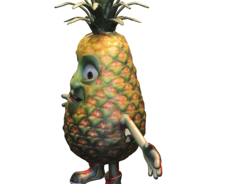 Cartoon Pineapple 3D Model