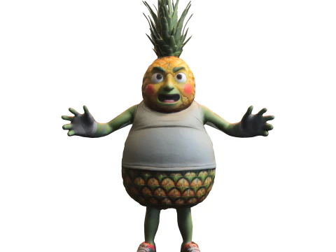 Cartoon-Ananas-Krieger 3D Modell