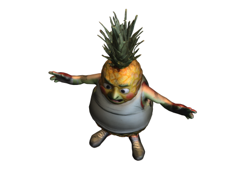 Cartoon Pineapple Warrior Modelo 3D