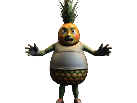 Cartoon Pineapple Warrior Modelo 3D