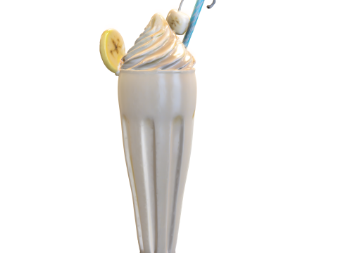 Banana Milkshake 3D Model