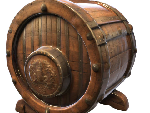 3D Wooden Barrel Asset 3D Model