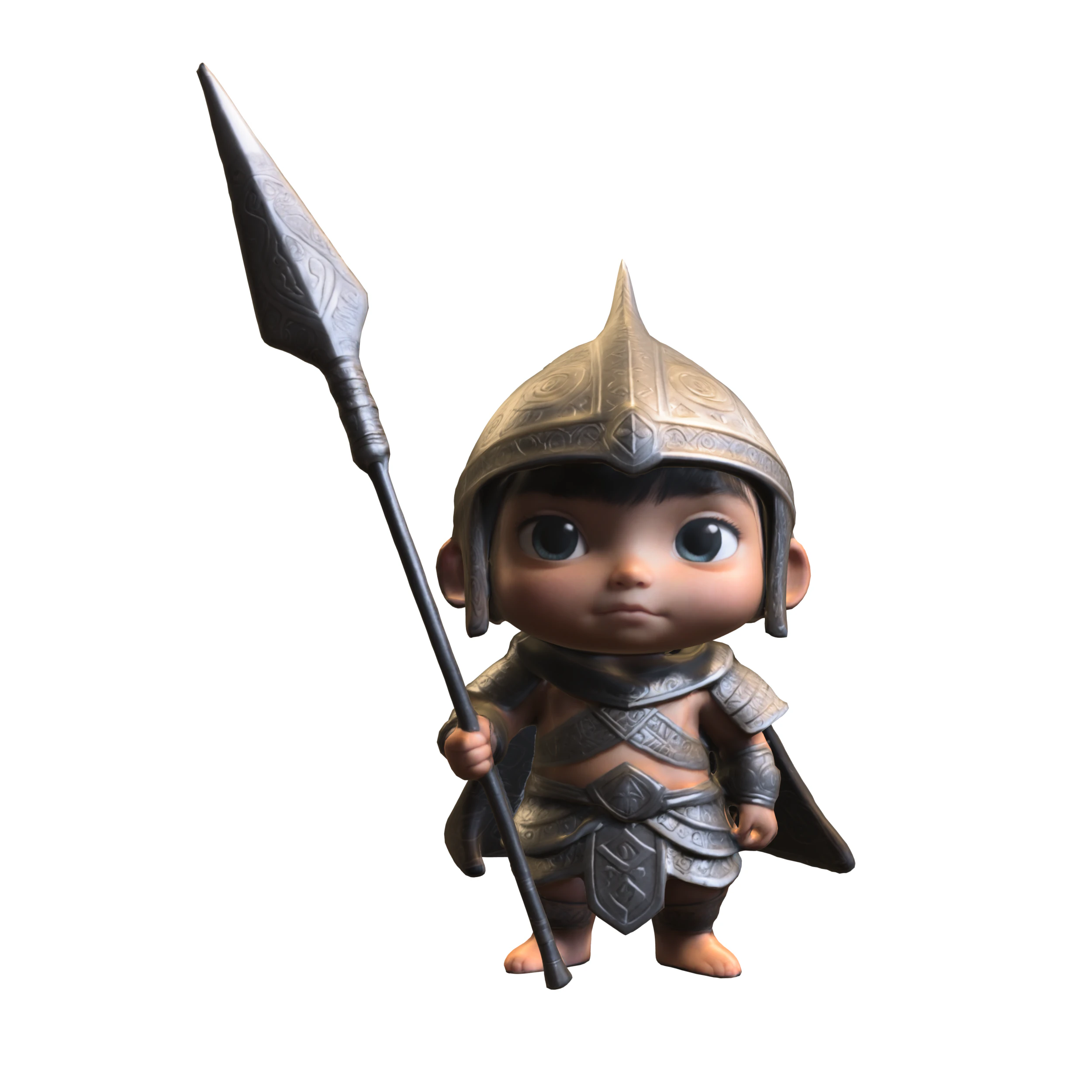 Child Warrior 3D Model .c4d .max .obj .3ds .fbx .stl .blend
