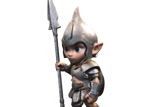 Elf Warrior dungers and dragons 3D Model