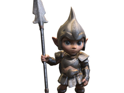 Elf Warrior dungers and dragons 3D Model