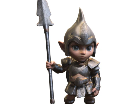 Elf Warrior dungers and dragons 3D Model