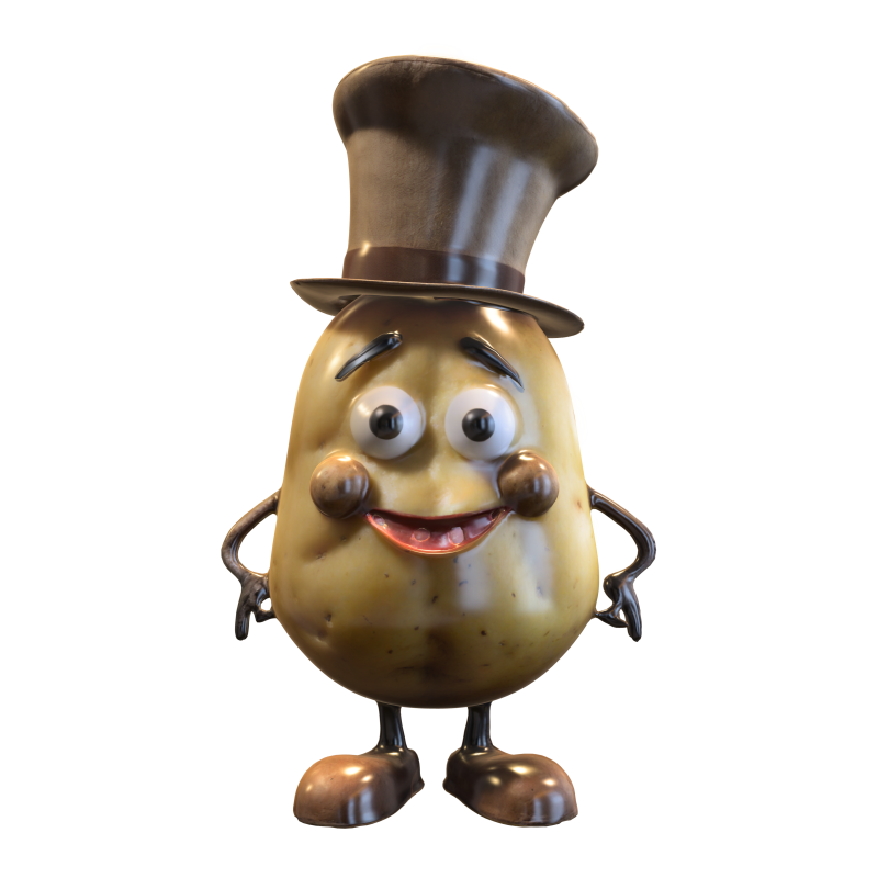 Potato Character for Games and Assets 3D Модель .c4d .max .obj .3ds .fbx .stl .blend