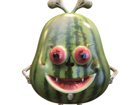 Watermelon Monster Character 3D Модель