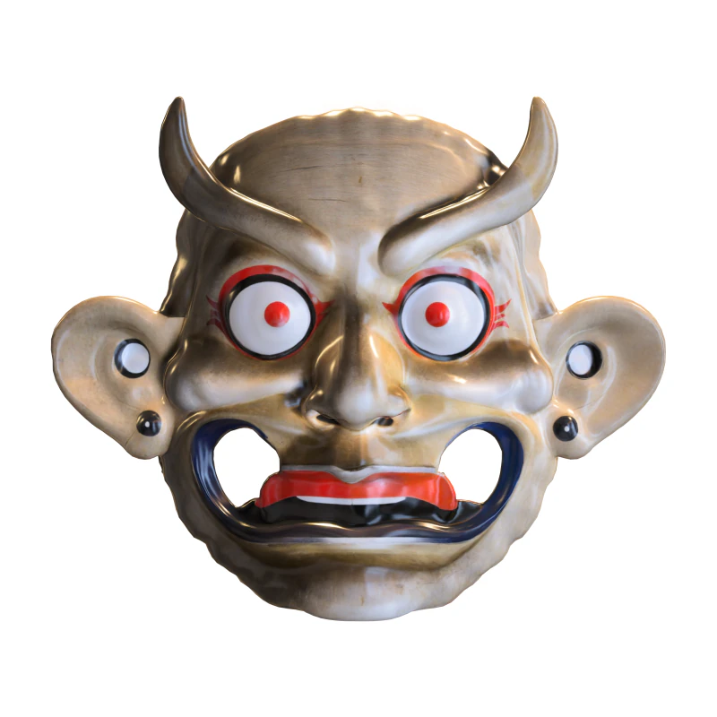 Japon Maskesi &ccedil;izgi romanı 3D Model .c4d .max .obj .3ds .fbx .stl .blend 