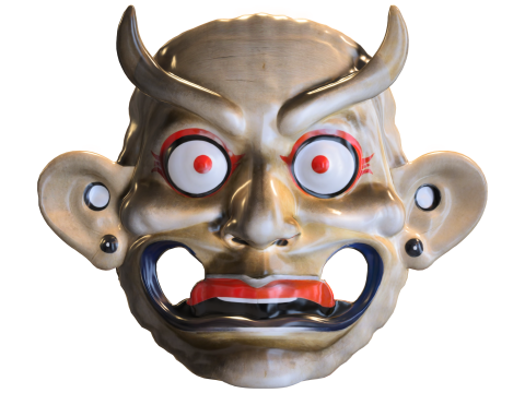 Japonese Mask comic 3D मॉडल