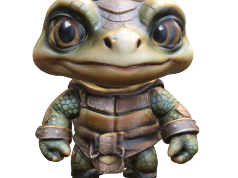 Chibi style turtle 3D Model