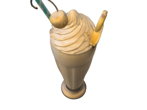 Banana milkshake 3D Model