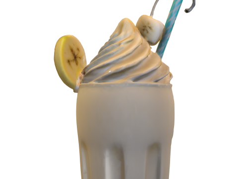 Banana milkshake 3D Model