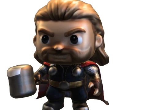 Cartoon plushie thor chibi 3D Model