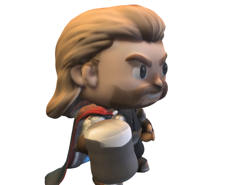 Cartoon plushie thor chibi 3D Model
