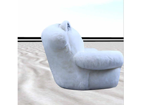 Polar Bear Throne Chair 3D Model