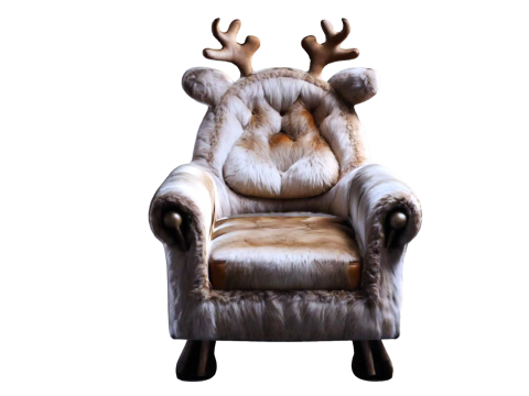 Reindeer Armchair Cozy Furry Fantasy Chair for Environments 3D 모델