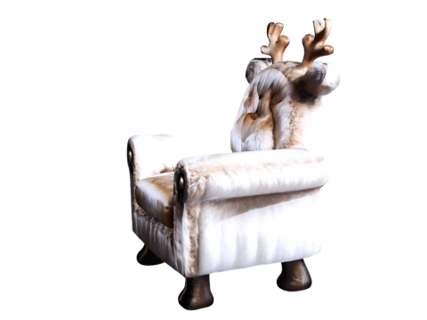 Reindeer Armchair Cozy Furry Fantasy Chair for Environments 3D 모델